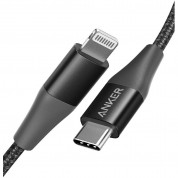 Anker PowerLine+ II USB-C to Ligthning Cable - сертифициран (MFi) USB-C към Lightning кабел за Apple устройства с Lightning порт (90 см) (черен)