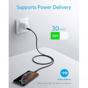 Anker PowerLine+ II USB-C to Ligthning Cable - сертифициран (MFi) USB-C към Lightning кабел за Apple устройства с Lightning порт (90 см) (черен) 1