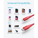 Anker PowerLine+ II USB-C to Lightning Cable - сертифициран (MFi) USB-C към Lightning кабел за Apple устройства с Lightning порт (180 см) (червен) 7