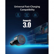 Anker PowerDrive+ III Duo 48W 2-Port PIQ 3.0 Fast Charger Adapter with Power Delivery - зарядно за кола с два USB-C изхода и технология за бързо зареждане (черен) 4