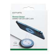 4smarts Wireless Charger UltiMAG 15W with USB-C Cable 1.2m - поставка (пад) за безжично зареждане за iPhone с MagSafe и Qi съвместими устройства (бял) 7
