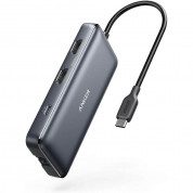 Anker PowerExpand Direct 8-in-1 USB-C PD Media Hub - мултифункционален USB-C хъб за свързване на допълнителна периферия (тъмносив)