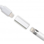4smarts Charging Adapter Lightning to Lightning for Apple Pencil - Lightning адаптер (женски към женски Lightning) за зареждане на Apple Pencil (1st Gen) (сребрист)