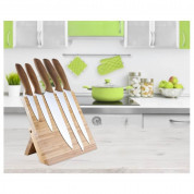 Platinet 5 Knifes Set With Magnetic Bamboo Board - комплект от 5 ножа с магнитна поставка от бамбук 1