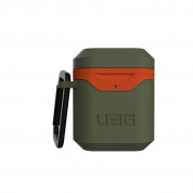 Urban Armor Gear Standard Issue Hard Case 001 - водо и удароустойчив силиконов (TPU) кейс с карабинер за Apple Airpods и Apple Airpods 2 (зелен-оранжев) 1
