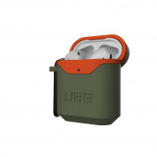 Urban Armor Gear Standard Issue Hard Case 001 - водо и удароустойчив силиконов (TPU) кейс с карабинер за Apple Airpods и Apple Airpods 2 (зелен-оранжев) 4
