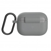 Urban Armor Gear Soft Touch U Silicone Case - удароустойчив силиконов калъф с карабинер за Apple Airpods Pro (сив) 5