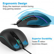 TeckNet EGM01826BA02 RGB Wired Programmable Gaming Mouse - програмируема геймърска мишка с LED подсветка (черен) 4