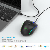 TeckNet EGM01826BA02 RGB Wired Programmable Gaming Mouse - програмируема геймърска мишка с LED подсветка (черен) 5