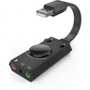 TechRise AA50311 USB Stereo Sound Adapter - активен аудио адаптер USB към 3.5 мм. жак за слушалки и микрофон (черен)