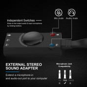 TechRise AA50311 USB Stereo Sound Adapter - активен аудио адаптер USB към 3.5 мм. жак за слушалки и микрофон (черен) 2