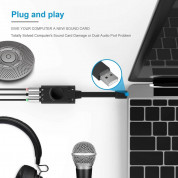 TechRise AA50311 USB Stereo Sound Adapter - активен аудио адаптер USB към 3.5 мм. жак за слушалки и микрофон (черен) 5