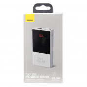 Baseus Super Mini 22.5W Power Bank 10000mAh (PPMN-D02) - външна батерия 22.5W с USB и USB-C изходи и с технология за бързо зареждане (бял) 1