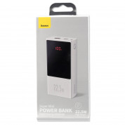 Baseus Super Mini 22.5W Power Bank 20000mAh (PPMN-C02) - външна батерия 22.5W с USB и USB-C изходи и с технология за бързо зареждане (бял) 1