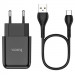 Hoco N2 Wall Charger and USB-C Cable - захранване за ел. мрежа 2.1A с USB изход и USB-C кабел (черен) 3
