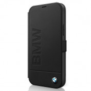 BMW Signature Logo Booktype Leather Case for iPhone 12, iPhone 12 Pro (black)