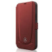 Mercedes-Benz Urban Line Booktype Leather Case - дизайнерски кожен калъф (естествена кожа), тип портфейл за iPhone 12, iPhone 12 Pro (червен) 1