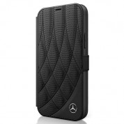 Mercedes-Benz Bow Line Booktype Leather Case for iPhone 12, iPhone 12 Pro (black)