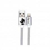 Disney Mickey Mouse Apple Lightning Cable - USB кабел за Apple устройства с Lightning порт (100 см) (сребрист)