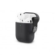 Moshi Pebbo Detachable Wrist Strap & LintGuard Protection Case for Apple Airpods & Apple Airpods 2 (shadow black)