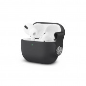 Moshi Pebbo Detachable Wrist Strap Case - силиконов кейс с каишка за Apple Airpods Pro (черен)