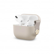 Moshi Pebbo Detachable Wrist Strap Case - силиконов кейс с каишка за Apple Airpods Pro (бежов)