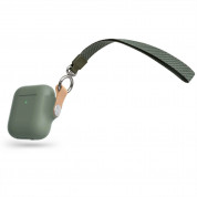 Moshi Pebbo Detachable Wrist Strap Case - силиконов кейс с каишка за Apple Airpods и Apple Airpods 2 (зелен) 1