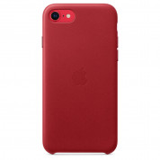 Apple iPhone SE2 Leather Case - оригинален кожен кейс (естествена кожа) за iPhone SE (2022), iPhone SE (2020), iPhone 8, iPhone 7 (червен) 2