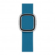Apple Modern Buckle Band Small - оригинална кожена каишка за Apple Watch 38мм, 40мм (син)
