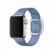 Apple Modern Buckle Band Small - оригинална кожена каишка за Apple Watch 38мм, 40мм (светлосин)