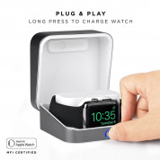 Sumato WatchBox Smart Charging Case 5000mAh - сертифициран луксозен кейс с преносима батерия за зареждане на Apple Watch и iPhone (тъмносив) 5