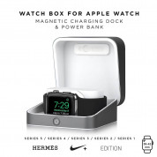 Sumato WatchBox Smart Charging Case 5000mAh - сертифициран луксозен кейс с преносима батерия за зареждане на Apple Watch и iPhone (тъмносив) 3