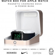 Sumato WatchBox Smart Charging Case 5000mAh - сертифициран луксозен кейс с преносима батерия за зареждане на Apple Watch и iPhone (златист) 3