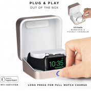 Sumato WatchBox Smart Charging Case 5000mAh - сертифициран луксозен кейс с преносима батерия за зареждане на Apple Watch и iPhone (златист) 5