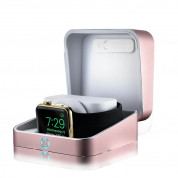 Sumato WatchBox Smart Charging Case 5000mAh - сертифициран луксозен кейс с преносима батерия за зареждане на Apple Watch и iPhone (розово злато)