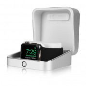 Sumato WatchBox Smart Charging Case 5000mAh - сертифициран луксозен кейс с преносима батерия за зареждане на Apple Watch и iPhone (сребрист)