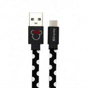 Disney Minnie Mouse USB-C Cable - USB кабел за устройства с USB-C порт (100 см) (черен)