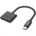 Kanex DuraBraid USB-C to 3.5mm Headphone Jack Adapter & Charging - пасивен адаптер USB-C към 3.5 мм. аудио изход и USB-C изход (черен)  1