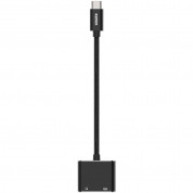 Kanex DuraBraid USB-C to 3.5mm Headphone Jack Adapter & Charging - пасивен адаптер USB-C към 3.5 мм. аудио изход и USB-C изход (черен)  1