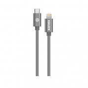 Kanex Premium DuraBraid USB-C to Lightning Cable - сертифициран (MFI) USB-C към Lightning кабел за Apple устройства с Lightning порт (120 см) (сив) 
