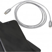 Kanex Premium DuraBraid USB-C to Lightning Cable - сертифициран (MFI) USB-C към Lightning кабел за Apple устройства с Lightning порт (200 см) (сив)  2