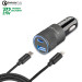 4smarts Car Charger Rapid+ 27W with Quick Charge with PD - зарядно за кола с USB и USB-C изходи с USB-C към Lightning кабел и технология за бързо зареждане (черен-тъмносив) 1