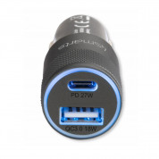 4smarts Car Charger Rapid+ 27W with Quick Charge with PD - зарядно за кола с USB и USB-C изходи с USB-C към Lightning кабел и технология за бързо зареждане (черен-тъмносив) 3