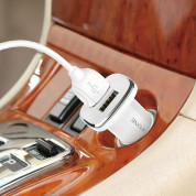 Borofone Dual USB Car Charger 2.4A & Lightning Cable - зарядно за кола с 2xUSB изходa (2.4A) и Lightning кабел за iPhone, iPad и iPod с Lightning порт (бял) 3