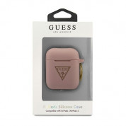 Guess AirPods Triangle Logo Silicone Case (pink) 2