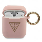 Guess AirPods Triangle Logo Silicone Case (pink)