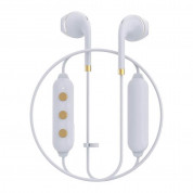 Happy Plugs Wireless II Earbuds - безжични Bluetooth слушалки с микрофон за мобилни устройства (бял) 