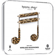 Happy Plugs Wireless II Earbuds - безжични Bluetooth слушалки с микрофон за мобилни устройства (леопард)  4