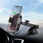 Baseus Smart Vehicle Bracket Wireless Charger (WXZN-B01) - поставка за таблото и стъклото на кола с безжично зареждане за Qi съвместими смартфони (черен) 9