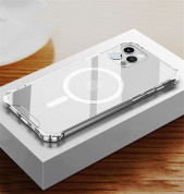 HR Clear Magnetic Case MagSafe - хибриден удароустойчив кейс с MagSafe за iPhone 12 mini (прозрачен)  9